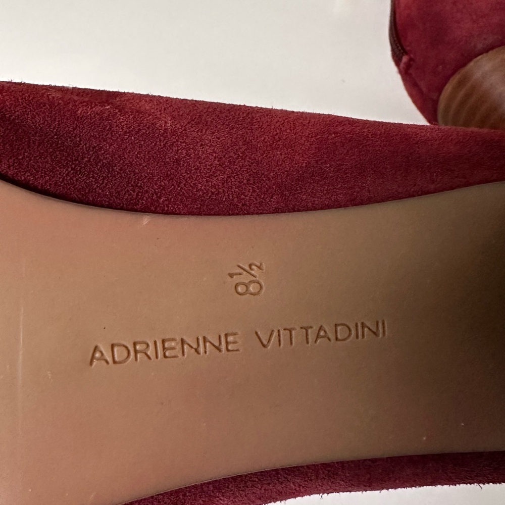 Adrienne Vittadini Rich Red Suede Ankle Boots - Picture 5 of 5